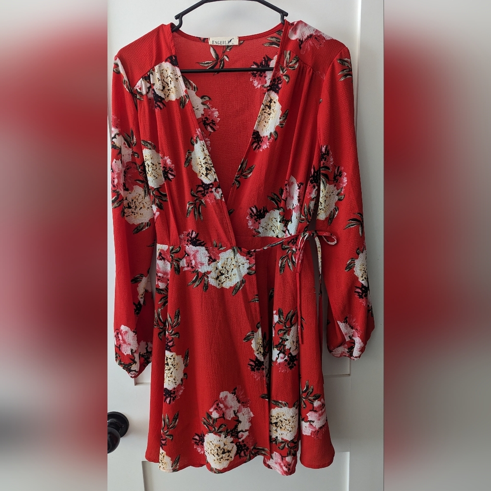 Women's Long Sleeve Mini Wrap Dress